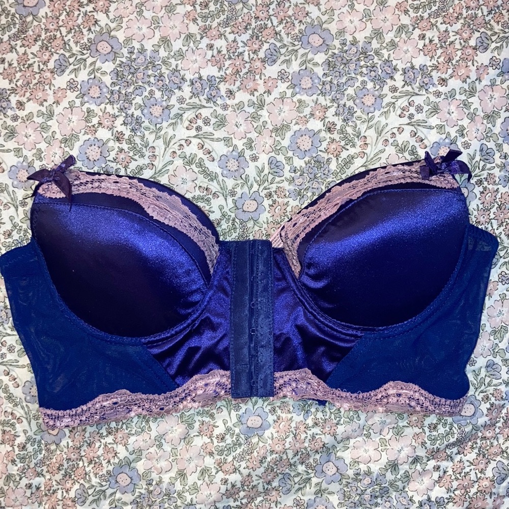 blue lingerie bustier
